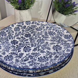 Plato Playo Ceramica con Detalles Azules